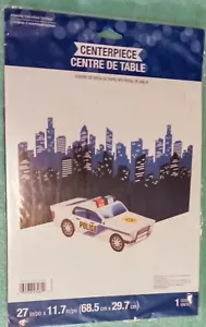*Police Car & Big City scene table centerpiece NEW 27"x 11" FREE SHIPPING - Picture 1 of 2