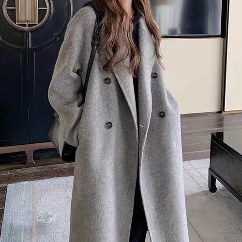 OFF WHITE Blazer stile coreano donna doppiopetto colore classico parka soprabito lana tg