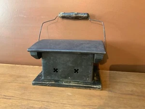 Antique Foot Warmer American Wood & Punched Tin Carriage 19th Century - Picture 1 of 9