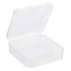 6Pcs Clear Storage Container With Hinged Lid 65X20mm Plastic Square Craft Box