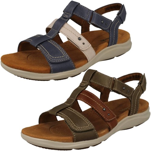 Sandali Donna Clarks In Pelle Estate Vacanze Contorno Cuscino Kitly Step