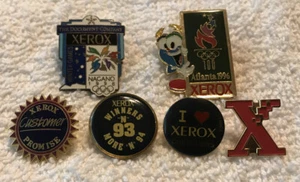 LOT OF 6 1990’s XEROX OLYMPIC & EMPLOYEE PINS GREAT ~ 1993 ~ 1996 ~ 1998 - Picture 1 of 12
