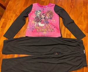 Monster High Girls 2 Piece Fleece Pajama Set Long Sleeve Shirt & Pants Size 7/8 - Picture 1 of 1