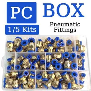 PC Serie Kasten Luft Gelenk Verbinder Steckschlauch Rohr Druckluft Fitting Kupplungen - Bild 1 von 22