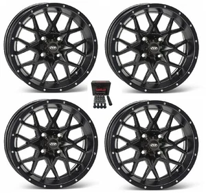 ITP Hurricane UTV Wheels/Rims Matte Black 15" Honda Pioneer 1000 / Talon - Picture 1 of 3