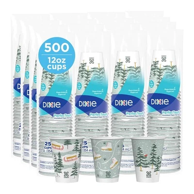 Tazas de Navidad de café caliente de papel aislante Dixie PerfecTouch 12 oz edición limitada Foto 1 de 4