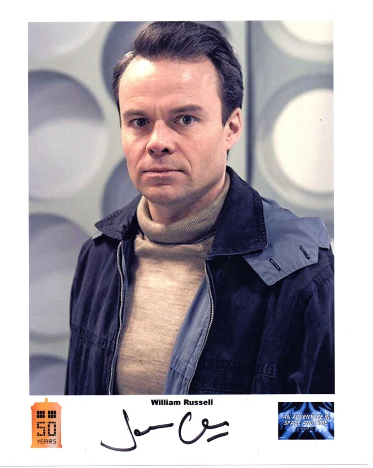 Dr Who Adventure Space Time Auto Photo Print Jamie Glover "William Russell" - Image 1 of 1
