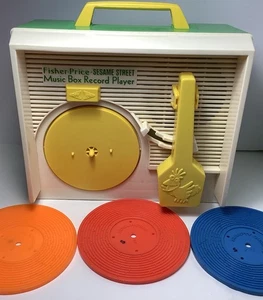 Vintage Fisher-Price Sesame Street Record Player w/3 Records Plays See Video - Picture 1 of 8