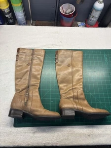 Franco Sarto Riding Boots Acorn Brown Leather Back Zipper Women’s 7W L-Brinkley - Picture 1 of 7