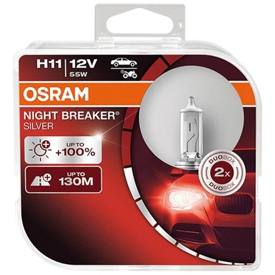 2x OSRAM NIGHT BREAKER SILVER H11 Ampoule feu de route 12V 55W PGJ19-2 Feu de - Photo 1/4