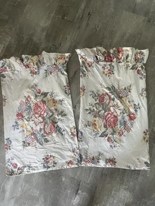 VTG Ralph Lauren Dylan's Grove Standard Pillowcases Flags Floral Lot Of Two RARE - Picture 1 of 6