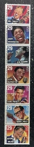 USA1992 #2724-2730 29c Rock & Roll Rhythm Blues - Strip of 7 From Sheet  mint - Picture 1 of 3