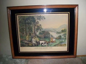 Antiguo Currier & Ives estampado chabolas en la orilla 1867 - Imagen 1 de 7