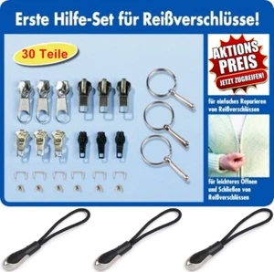 Reißverschluss Reparaturset 30 Teilig Zipper inkl. Greifringe und RV-Anhänger - Bild 1 von 5
