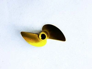 Hélice CNC barco RC 3219 32mm 1.9 paso M4 roscada 7075 aluminio hélice oro (LH) - Imagen 1 de 2