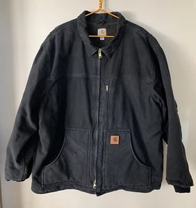 Cappotto Carhartt C61 BLK Sherpa foderato in arenaria nero 2XL - Foto 1 di 11
