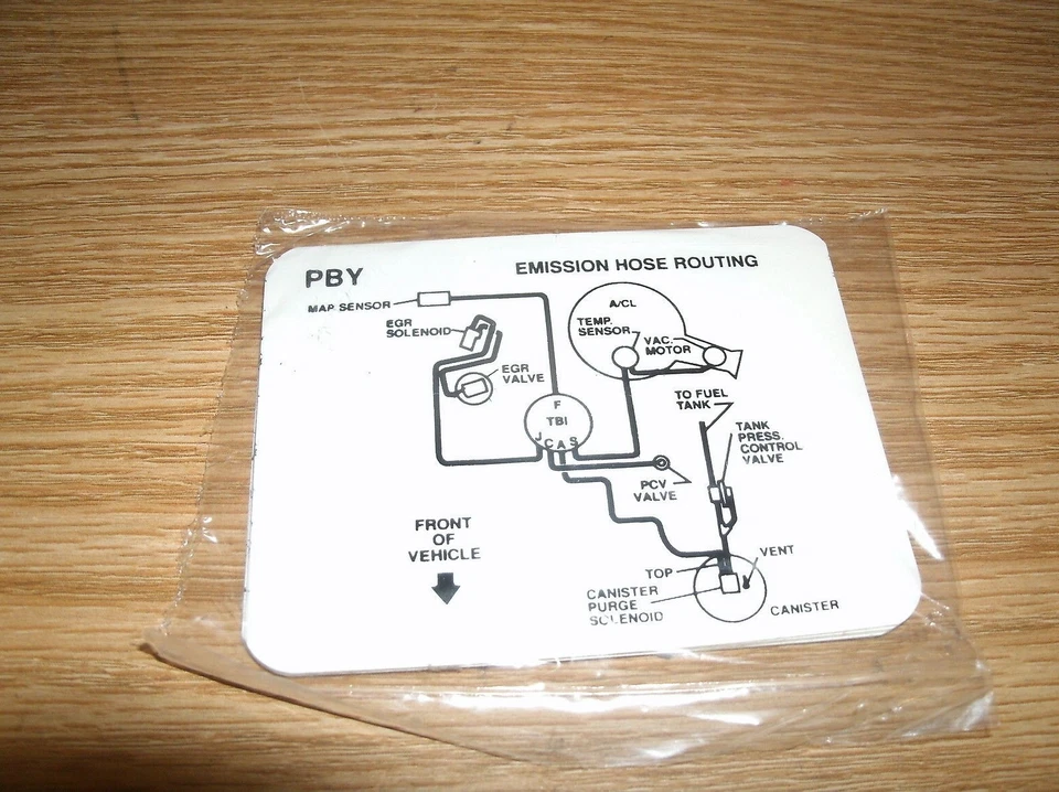 1991 PONTIAC GRAND AM PRIX BONNEVILLE FIREBIRD 5.0 EMISSIONS VACUUM DECAL PBY - Image 1 of 1