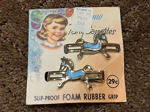 NEW NOS Vtg 5&10 Grants Store Little Girl's Pony Horse Set Hair Barrettes - Picture 1 of 1