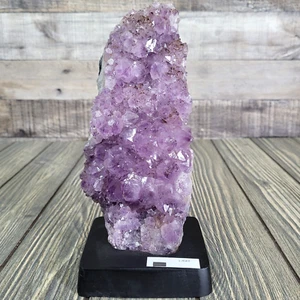 3lb+ Amethyst Chunky Druzy 8½" Altar Crystal Geode Cluster A Grade Wood Base - Picture 1 of 15