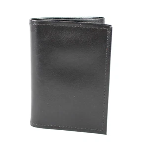 Vintage Pierre Cardin Wallet Black Leather Tri-Fold Leathermark NEW - Picture 1 of 7