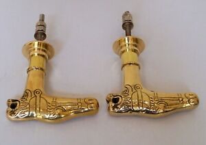Designer brass head door handle set of 2 piece push pull with nuts & bolt item
