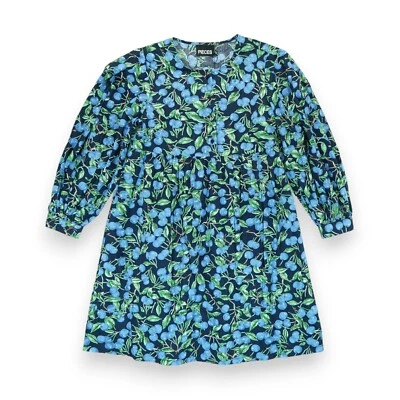 Новый с Ярлыками изделия женщин Midi платье черника печать размер маленький длинные рукава кнопка - Изображение 1 из 4