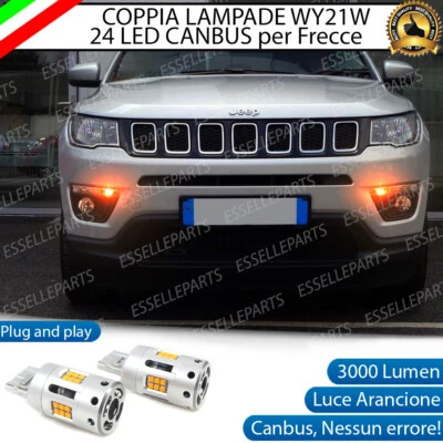COPPIA LAMPADE WY21W LED JEEP COMPASS MP CANBUS 24 LED FRECCE ANTERIORI - Immagine 1 di 4