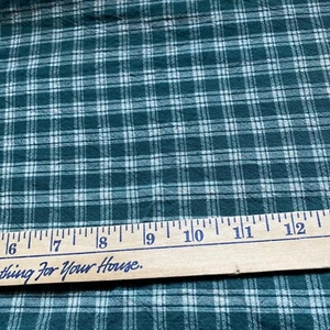 31" x 42" HOMESPUN SCRAP, Green & Tan Plaid Homespun Fabric - Picture 1 of 1