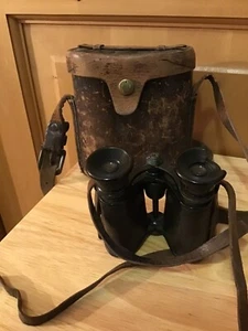 WOW Bausch & Lomb Binoculars 8 Power 1916 Leather Case Strap Field Glasses As-Is - Picture 1 of 17