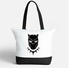 1 Deluxe Zippered Tote Canvas Carry Hand Bag Black Panther Designer Art Bag
