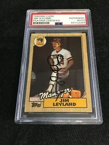 1987 TOPPS #93 JIM LEYLAND PITTSBURGH PIRATES MANAGER SIGNED PSA/DNA AUTO - Bild 1 von 3