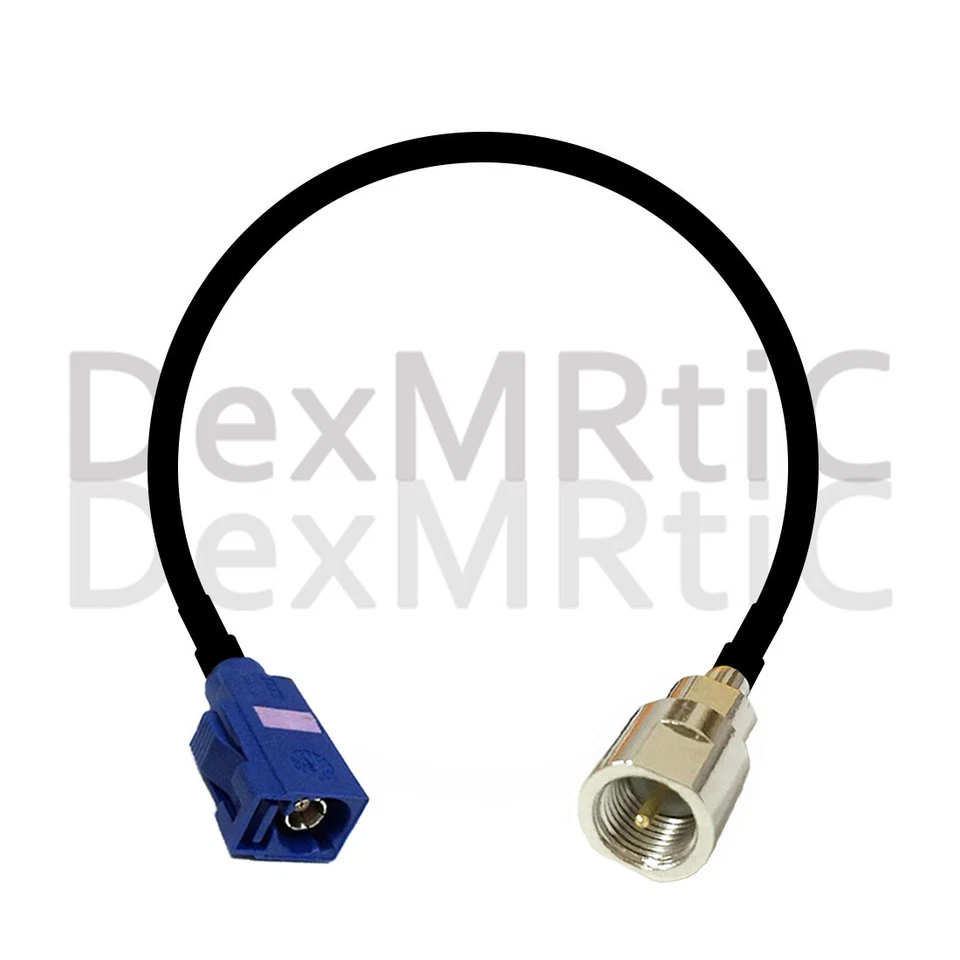 FME male to Fakra C female SMB RF cable adapter RG174 20cm 8" for GPS Navi - Image 1 of 4