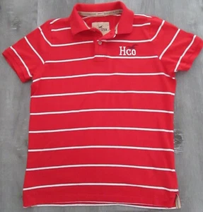 VINTAGE HOLLISTER RED/WHITE POLO T SHIRT COLLARED MENS SIZE XL EMBROIDERED PREP - Picture 1 of 4