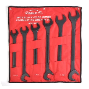 Portable 6 PC Angle 1-3/8 in to 2 in Set Double End Over Size Wrench Set - Picture 1 of 10