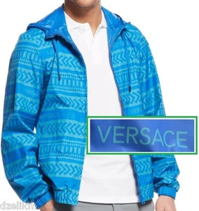 NWT Versace Jeans By Gianni LOGO Reversible Waterproof Hooded Rain Jacket - Picture 1 of 10