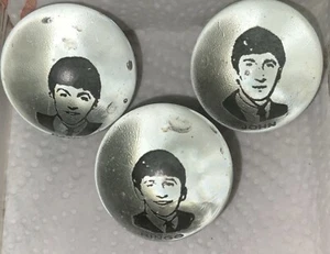 Vintage Beatles Glass Marbles Paul Ringo & John - Picture 1 of 8