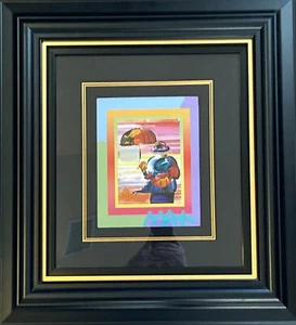 Peter Max, Umbrella Man Blends Mixed Media Unique Variation W/COA and Appraisal - Picture 1 of 4