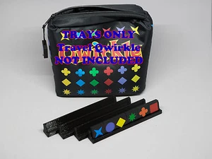 4er Set schwarz - Reise Qwirkle Fliesen Tablett Halter (Spiel NICHT enthalten) - Bild 1 von 4