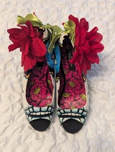 Puño de Hierro Damas Plataforma Tacón Zapatos Calavera y Flores Talla UK 5 - Imagen 1 de 6