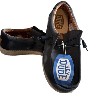 Hey Dude Wally gewaschene Canvas-Schuhe Herren Größe 12 marineblau bequem Freizeit NEU - Bild 1 von 7