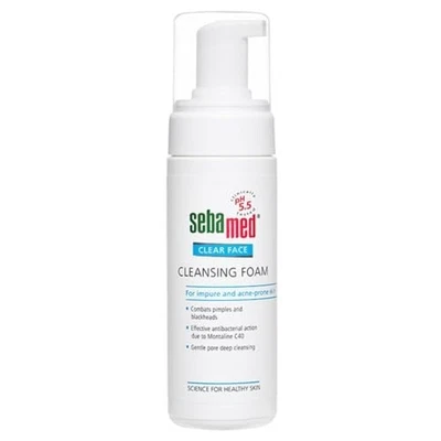 Espuma limpiadora facial transparente Sebamed 150 ml pH5,5 limpiador suave sin aceite para el acné Foto 1 de 4