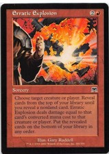 Erratic Explosion *Common* Magic MtG x1 Onslaught MISCUT (corner)