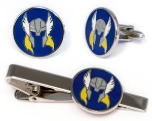 Thor Cufflinks, Avengers Thor's Hammer Tie Clip, Comic Book Wedding Cuff Links - Picture 1 of 4