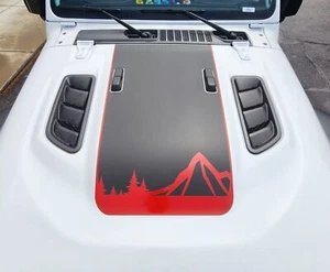 Fits 2018-2025 Jeep Jl Jt Wrangler Rubicon Gladiator Hood Stripe Mountain - Picture 1 of 5