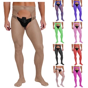 Collant uomo senza cavallo lucido olio calze collant elasticizzati lingerie sportiva - Foto 1 di 87