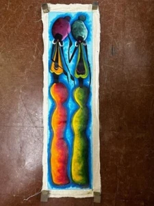10 Zoll x 35 Zoll ungestrecktes kubanisches Originalgemälde auf Leinwand - Bild 1 von 4