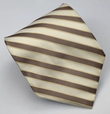 Bachrach шелковый галстук фиолетовый бежевый кремовые полоски мужчин галстук 57 x 4 - Изображение 1 из 4