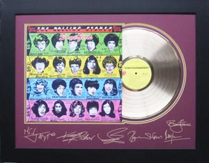 The Rolling Stones Gold Album w-Laser Signatures Signed Auto Mick Jagger - Picture 1 of 1