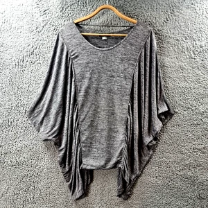 VEDUCCI Womens Jumper Top Size 12 Grey Silver Stretch Knit Round Neck - Picture 1 of 13