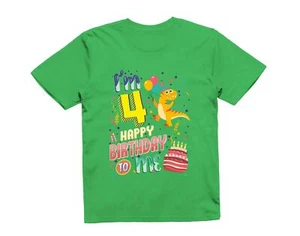 Kids I'm Four Happy Fourth Birthday T-Shirt Celebration Gift Boy Girl Party - Picture 1 of 12